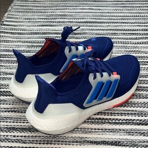 Adidas Ultraboost Navy/White/Pink Sneakers, Like New Condition